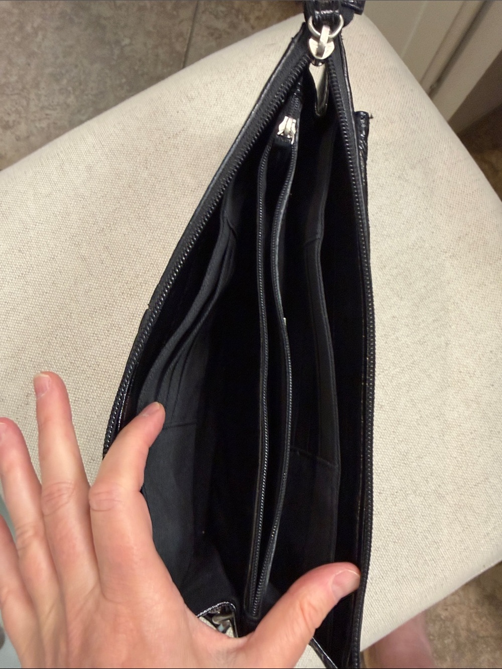 Talbots Black Patent Leather Wristlet Clutch - Picture 8 of 11